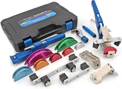 CARVALAX 90&deg; Ratcheting Tube Bender Kit &ndash; 7 Color-Coded Aluminum Heads for 1/4