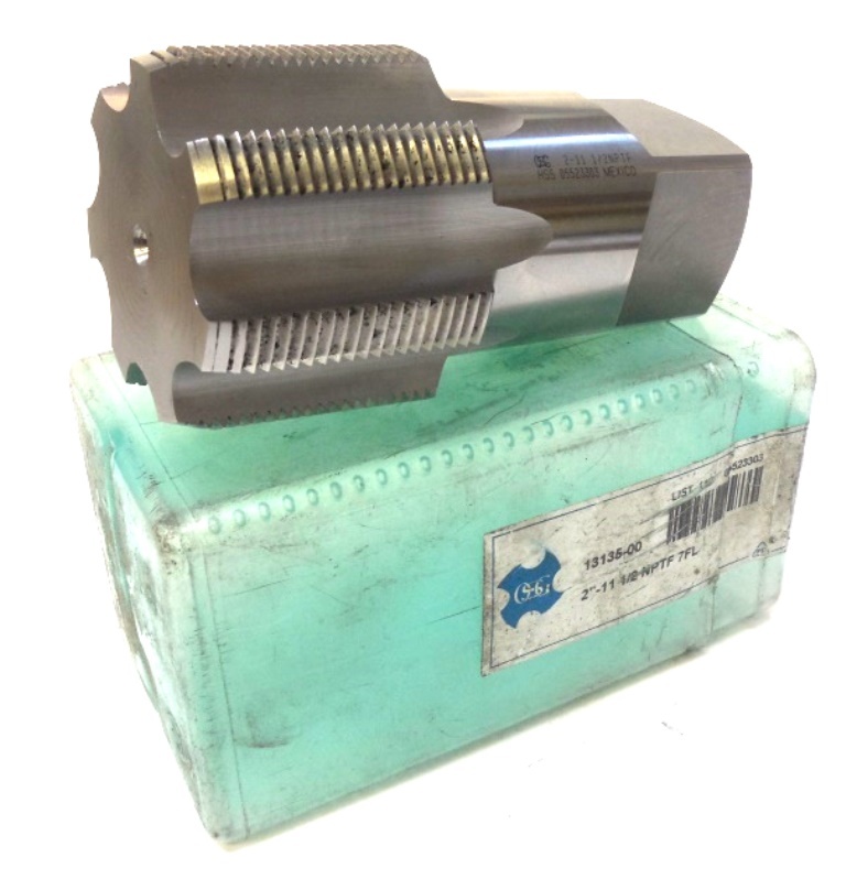 OSG STANDARD PIPE TAP 13135-00, 2-11-1/2 NPTF, 7 FL FLUTE, HSS, 4 1/2&Prime; OAL