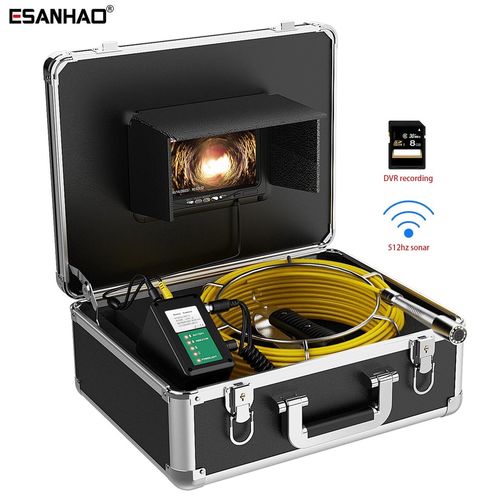 7&Prime; 30M 1000TVL Drain Sewer Camera 512hz Locator Pipe Inspection Video Camera