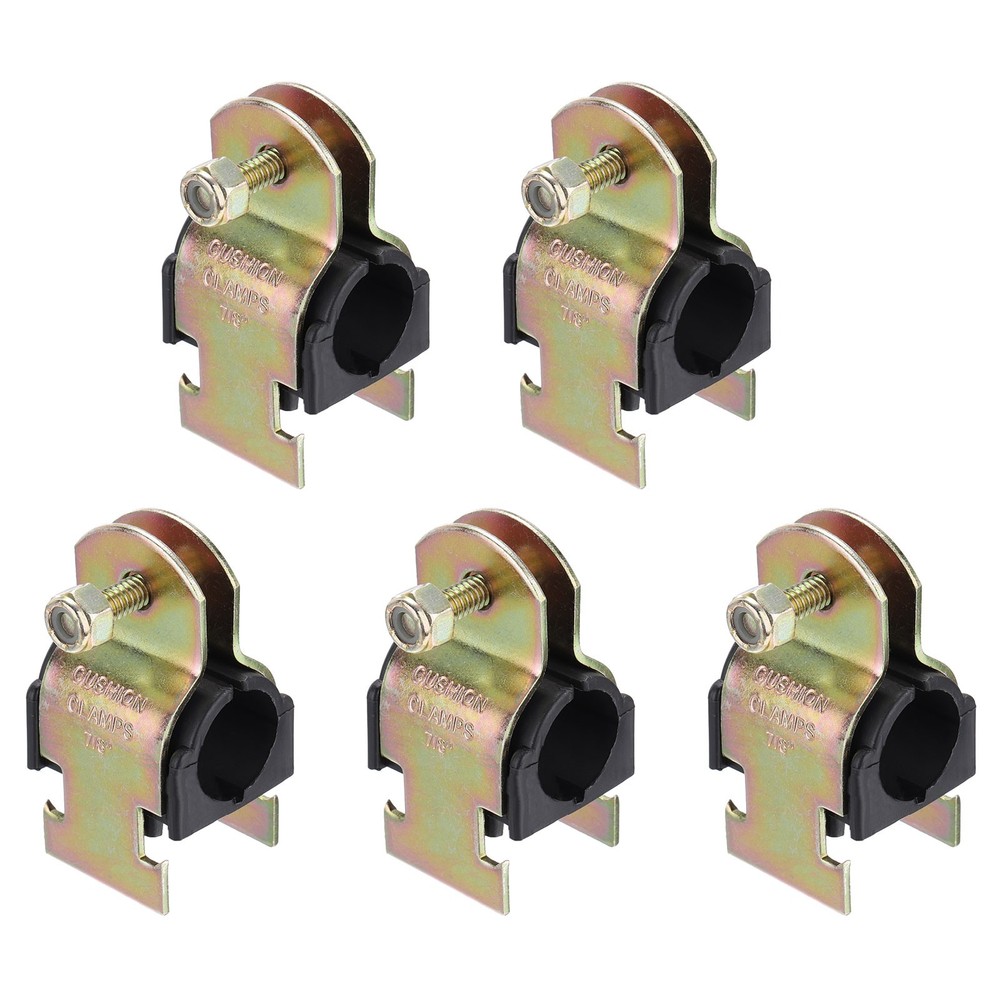 5 Pcs Rubber Cushion Strut Clamps, 7/8&Prime; OD Carbon Steel Pipe Strut Clamp