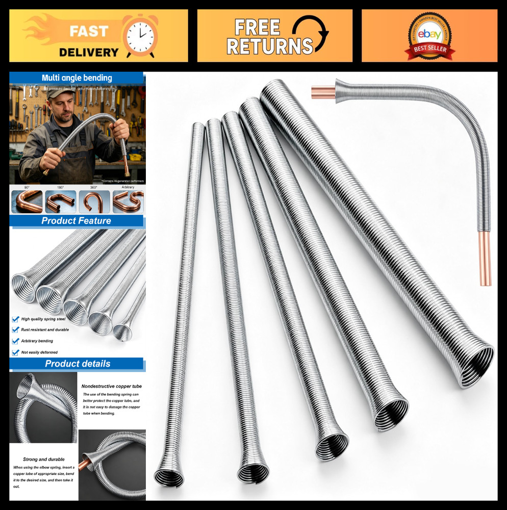 Versatile Tube Bender Set for 1/4&rdquo;, 3/8&rdquo;, 1/2&rdquo;, 5/8&rdquo;, 3/4&rdquo; Copper, Aluminum