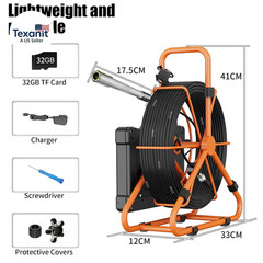Sewer Camera 100FT/30M Borescopes Plumbing Snake Pipe Inspection Camera DVR & Au