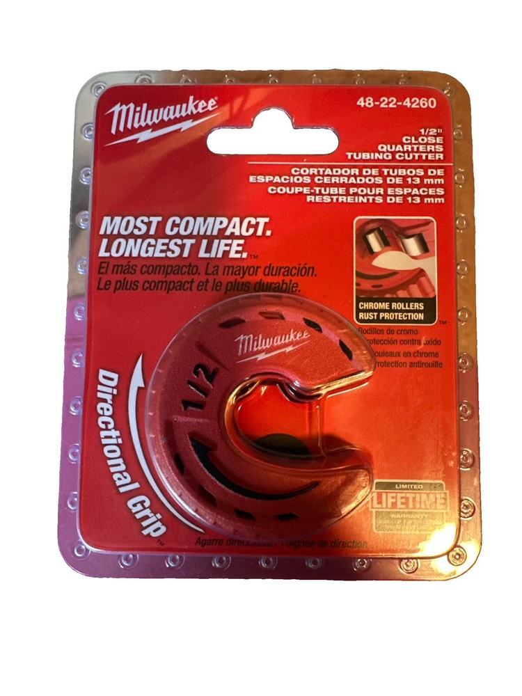 Milwaukee 48-22-4260 1/2&Prime; Close Quarters Tubing Cutter W/Chrome Rollers