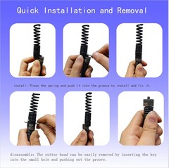 16mm Drain Cleaner Combination Cutter Head Set is drain auger 8PCS-Black