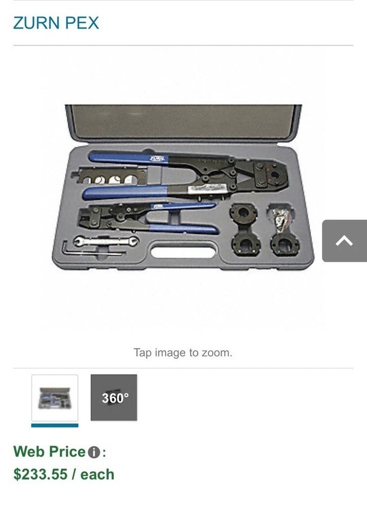 PEX CRIMP TOOL, 1,322 LB, 0.375 IN MIN COMPATIBLE WIRE SIZE, &frac12; IN/&frac34; IN/⅜ IN/⅝ IN