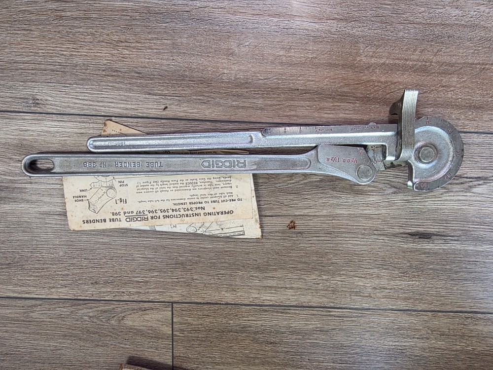 The Ridge Tool Co Ridgid Pipe Tube Bender 1/2 No. 398 USA Excellent Condition