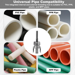 3 Pcs Pipe Threading Tool, Dual-Function Integrated Internal & External Thread C