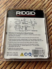 RIDGID 37835 1&Prime; 11-1/2 Alloy RH NPT Pipe Dies