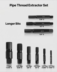 VEVOR Pipe Extractor Set 9 Pieces Heavy Duty Steel Broken Pipe Extractors Cr-Mo