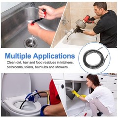 3/8&Prime; 10mm Flexible Drain Cleaning Cable 33ft Spiral Drain Snake Tool HARFINGTON