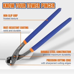 WADFOW Nail Puller,Pliers,End Cutting Pliers, Carpenter Pincer Tool,Ear Clamp Na