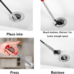 Drain Snake,116 inch Flexible Grabber Claw Pick Up Reacher Tool,Drain Clog Re&hellip;