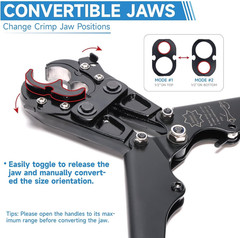 Icrimp PEX Pipe Crimping Tool, Convertible 1/2&Prime; & 3/4&Prime; Jaws | Convertible 1/2&Prime; &