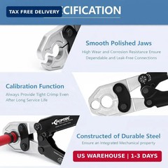 KF CPTEC PEX Crimping Tool Kit for PEX-B Plumbing, Copper Crimp Tool for 1/2 inc