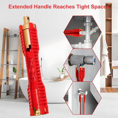 Faucet and Sink Installer（8-In-1）Multi-Purpose Wrench Plumbing Tool for Toilet