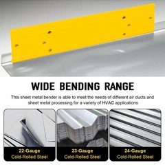 12 Inch Sheet Metal Bender, Sheet Metal Folding Tool for Duct Bending, Metal &hellip;
