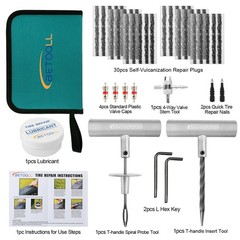 Tire Repair Kit, 44 Pcs Professional Heavy Duty Universal Emergency Flat Tire&hellip;