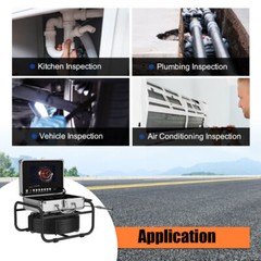 30m Pipe Inspection Camera w/ 512Hz Sonde Self Leveling 7&Prime; Monitor Sewer Camera
