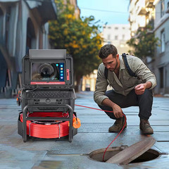 Sewer Camera, 165 Ft. /50 M Self-Leveling Drain Camera with 10.1 In. Touchscreen