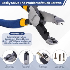 Non-Slip Screw Removal Tool, Multi-Function Pliers for Extracting Stripped Screw