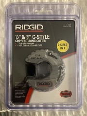 RIDGID 57008 1/2&Prime; to 3/4&Prime; C34 Copper Pipe & Tubing Cutter Spring Loaded Cutting