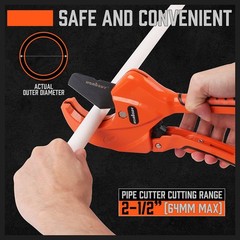 21/2 Ratchet Pvc Pipe Cutter For Pexpvcppr And Plastic Hoses Sk5 Steel Blades R