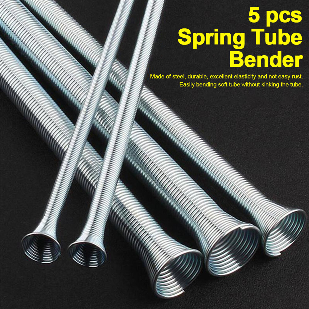 5pcs 21cm Spring Bending Tube Pipe Bender 1/4&Prime; 5/16&Prime; 3/8&Prime; 1/2&Prime; 5/8&Prime; Silver Set