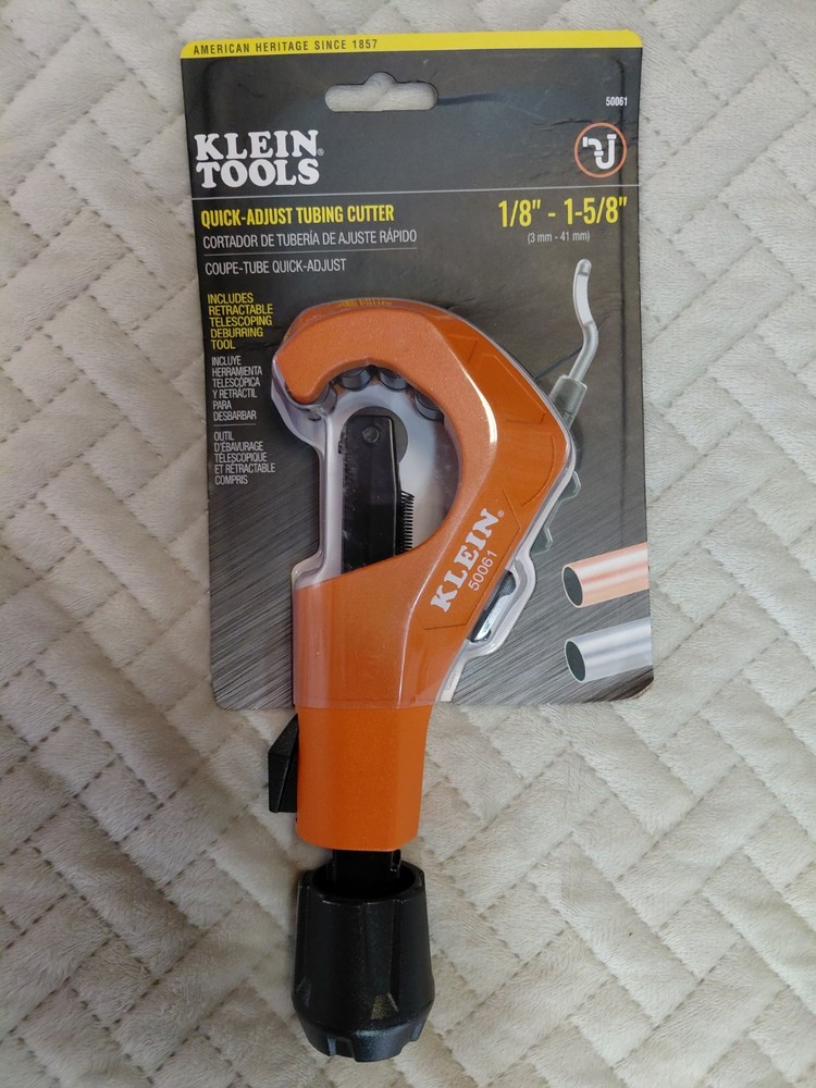 KLEIN TOOLS 50061 1-5/8-Inch Quick-Adjust Tubing Cutter NEW (E4)