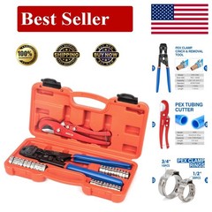 PEX Clamp Tool Kit PEX Ring Crimping & Removal 33pc for 3/8 1/2 3/4 1 inch&hellip;