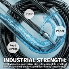 Drain Cleaning Cable, 50 Ft x 3/8&Prime; Professional Drain Snake, 10 mm Flexible H&hellip;