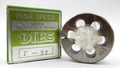 VINTAGE HIGH QUALITY HIGH SPEED SCREW ADJUSTABLE ROUND DIE (SIZE: 1&Prime; &ndash; 32) JAPAN
