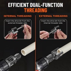 Premium 3 Packs PVC Pipe Threader 1/2 3/4 And 1 For + 3/4, 1311