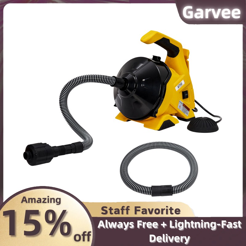 Electric Drain Auger 30Ft x 3/10In Auto-feed Sewer Snake Drain Cleaner Machine
