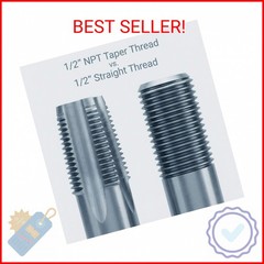 QWORK 1/2&Prime;-14 NPT Pipe Tap &ndash; Metal Thread Repair Tool for Steel, Iron & Copper F