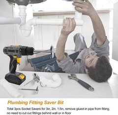 3PCS PVC Pipe Reamer Set for Professional Plumber, Fitting Saver in Size&hellip;