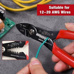Compact 7&Prime; Electricians Pliers &ndash; 4-in-1 Wire Stripper, Crimper, Cutter, Gripper