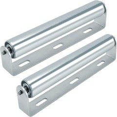2 Pack Conveyor Long Roller and Bracket Set 10-inch, 1.5-inch Diameter Silver