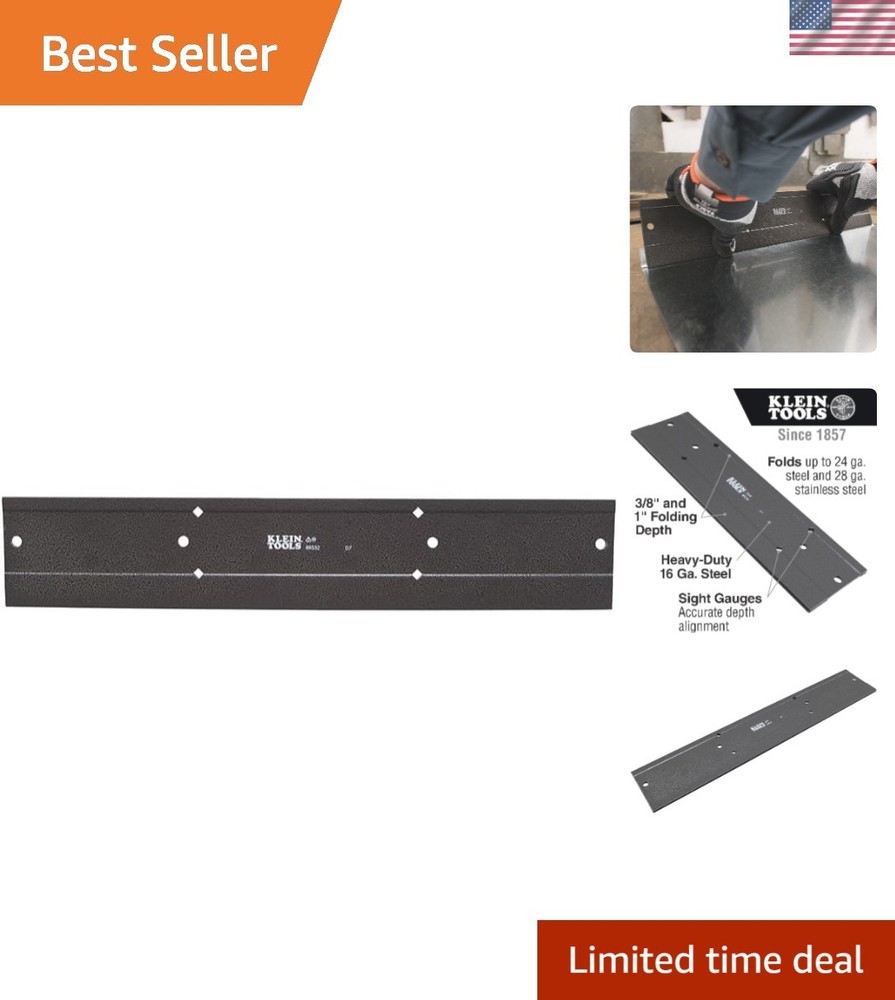 Durable 16-Gauge Steel Folding Tool &ndash; 18 x 3 Inches for Duct Bending Precision