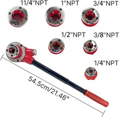 Professional Ratchet Pipe Threader Kit Ideal for Galvanized and Iron Pipes