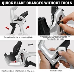 Ratchet PVC Pipe Cutter Heavy Duty,Cuts up to 3 Inches,PVC Cutter with One-Click