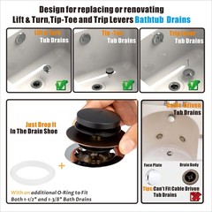 Bronze Universal Tub Drain Tip Toe Conversion Kit Oil Rubbed