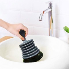 Mini Sink Plunger Clog Remover HeavyDuty Suction Ergonomic Grip 7 Inch Silver