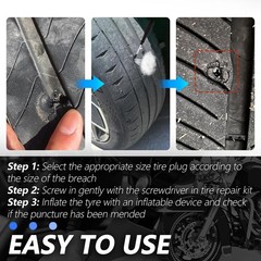 100PCS Tire Repair Kit with Tools for Emergency Flat Tire Fixes