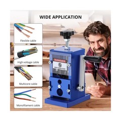Manual Wire Stripper Machine, 0.06-1&Prime; Copper Peeler, Drill or Hand Crank Drive
