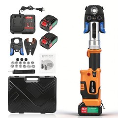 Copper Pro Press Tool Pipe Crimping Kit Press Tool Battery Kit 1/2&Prime; 3/4&Prime; 1&Prime; Jaw