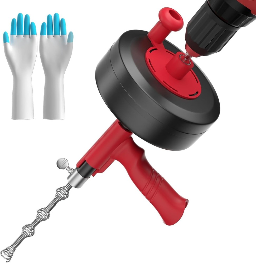 35ft Heavy Duty Drain Snake &ndash; Manual & Drill Adapter for Effortless Clog Removal