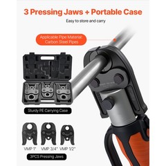 Uimoso 3PCS VMP Pressing Jaws 1/2&Prime;, 3/4&Prime;, 1&Prime; Compatible with 32KN Press Tools