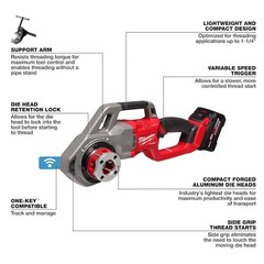 Milwaukee Tool 2870-22 M18 Fuel Compact Pipe Threader With One-Key Kit With 1/2
