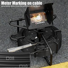 30M Drain Sewer Pipe Inspection Camera 23mm Industrial Endoscope 4.3&Prime; Monitor