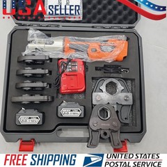 US 1/2&Prime; -2&Prime; Pro Press Tool Pipe Crimping Kit Press Tool Battery Kit with 6 Jaws